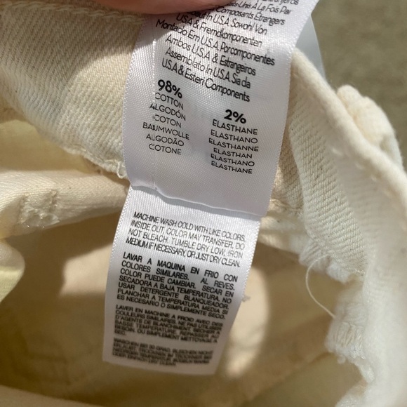 Mother The Hustler Patch Pocket Flood Jeans Cream High Rise Bootcut Size 25 - Picture 13 of 16